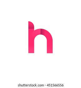 initial letter rh modern linked circle round lowercase logo pink