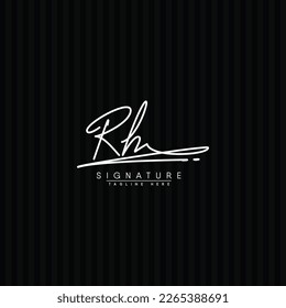 Initial Letter RH Vector Logo Template in handwritten Signature Style