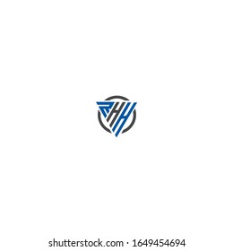 Initial Letter RHH triangle monogram cool modern logo