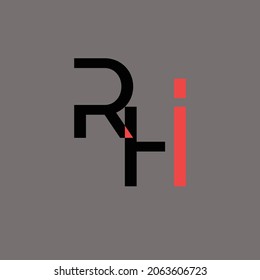 initial letter RHI logo design