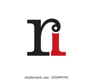 Initial Letter RI Icon Vector Logo Template Illustration Design