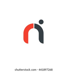 initial letter ri linked round lowercase logo red