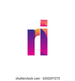Initial Letter RI Logo Lowercase, magenta and orange, Modern and Simple Logo Design.
