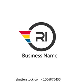 Initial Letter RI Logo Template Design