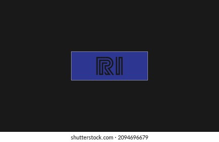 Initial letter RI uppercase modern lines logo design template elements. Logo Design.