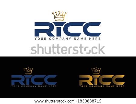 Initial Letter RICC logo or Icon Design Vector