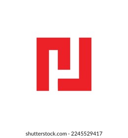 Initial letter rj or jr logo design template elements - Vector