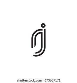 Initial letter rj, linked outline rounded lowercase, monogram black
