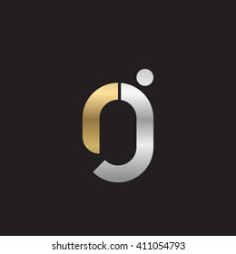 initial letter rj linked round lowercase logo gold silver black background