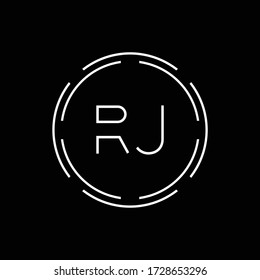 Initial Letter RJ Logo Creative Typography Vector Template. Digital Abstract Letter RJ Logo Design