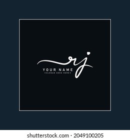 Initial Letter RJ Logo - Handwritten Signature Logo
