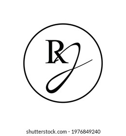 initial letter RJ logo or icon monogram. EPS 10