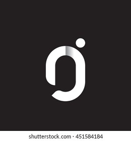 initial letter rj modern linked circle round lowercase logo white black