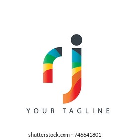 Initial Letter RJ Rounded Design Logo