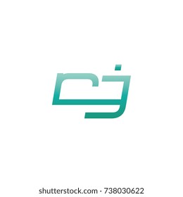 initial letter rj thin logo design