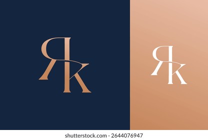Letra inicial RK KR logotipo design vetor ilustração para casal, casamento e negócios
