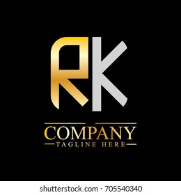 Initial Letter RK Linked Box Design Logo