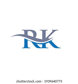 Logo de la carta inicial vinculada RK para identidad empresarial y de empresa. Plantilla de vectores con logotipo RK de carta moderna con diseño moderno