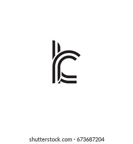 Initial letter rk, linked outline rounded lowercase, monogram black