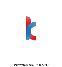 initial letter rk linked round lowercase logo blue red