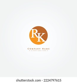 Initial Letter RK Logo - Minimal Business Logo for Alphabet R and K
