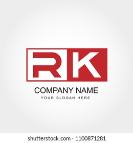 Initial Letter RK Logo Template Vector Design