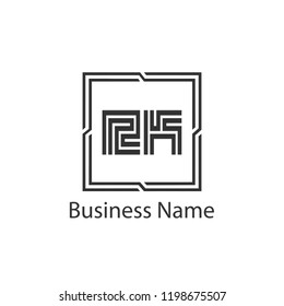 Initial Letter RK Logo Template Design