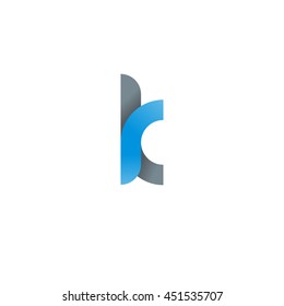 initial letter rk modern linked circle round lowercase logo blue gray