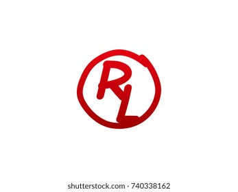 The initial letter RL handwritten logo