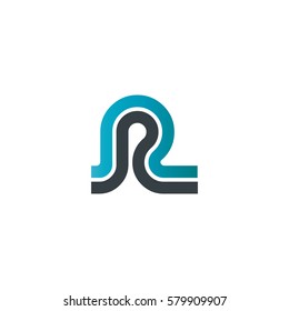 Initial Letter RL Linked Design Logo