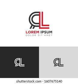 Initial Letter RL linked uppercase overlap modern logo design template. Suitable for business, consulting group company
