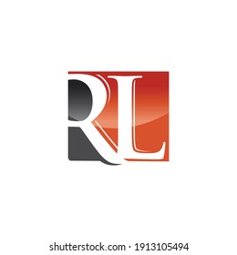 Vector de plantilla de diseño del logotipo de RL de letras iniciales. Letra RL sobre fondo de forma cuadrada con espacio en blanco o logotipo de diseño de estilo de espacio negativo