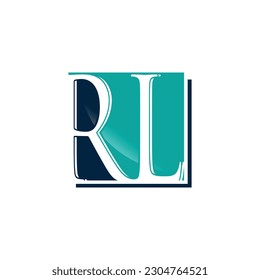 Initial letter RL logo design template vector. Letter RL on square shape background with blank space or negative space style design logo