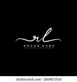 Initial Letter RL Logo - Handwritten Signature Logo