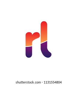 Initial Letter RL Logo Lowercase, colorful logotype Modern and Simple Logo Design.
