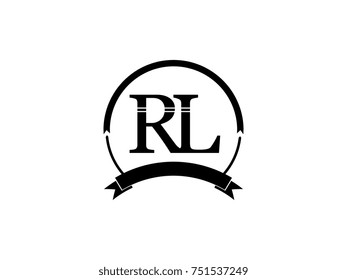 initial letter RL logo monogram retro black