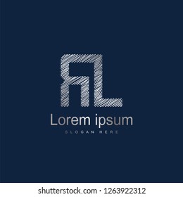 Initial Letter RL Logo Template Vector Design. Silver letter logo