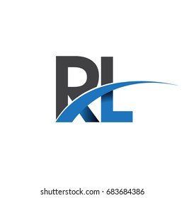 initial letter RL logotype company name colored blue and grey swoosh design. vector logo for business and company identity.
