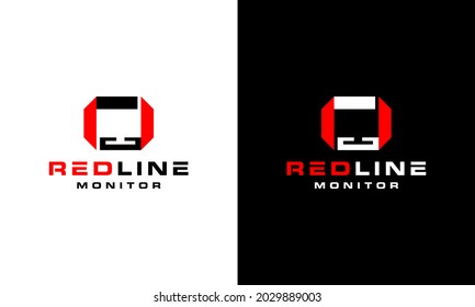 Initial Letter RL LR with Monitor Computer Negative Space Logo Design Inspiration