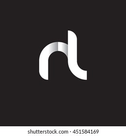 initial letter rl modern linked circle round lowercase logo white black
