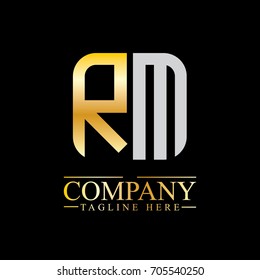 Initial Letter RM Linked Box Design Logo