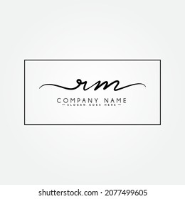 Initial Letter RM Logo - Handwritten Signature Logo