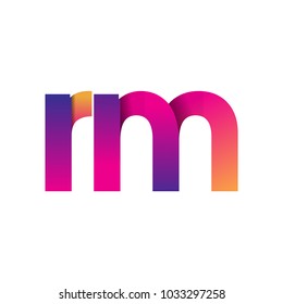 Initial Letter RM Logo Lowercase, magenta and orange, Modern and Simple Logo Design.