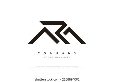 Initial Letter RM Logo or MR Logo Design Vector