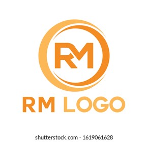 Initial letter RM modern linked circle round Uppercase logo design template suitable for company logo, print, digital, icon, apps, and other marketing material purpose