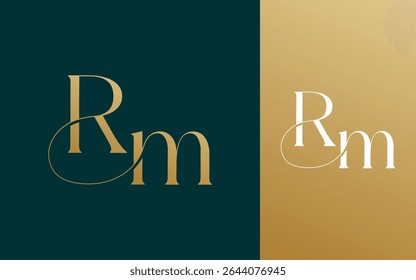 Initial letter RM MR logo design vector illustration for couple, wedding, and business