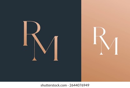 Initial letter RM MR logo design vector illustration for couple, wedding, and business