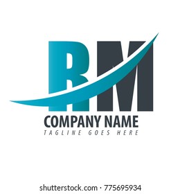 Initial Letter RM Overlapping Logo