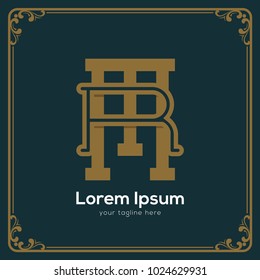 initial letter rm vintage style