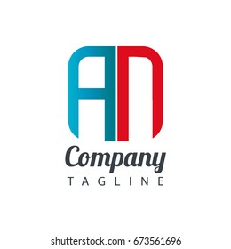 Initial Letter AN RN Design Logo